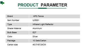 <span class=keywords><strong>Réflecteur</strong></span> de lumière infrarouge en aluminium argenté personnalisé HPS E27 ILR001, capot <span class=keywords><strong>réflecteur</strong></span> durable pour système de clôture <span class=keywords><strong>électrique</strong></span> agricole - Product Image 2