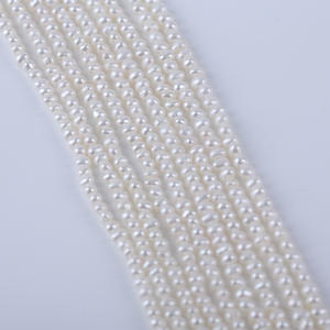 Petites perles ovales blanches d'eau douce naturelles de 3 à 3,5 mm, vente en gros, matériel de fabrication de bijoux, accessoires, perles en vrac - Product Image 2