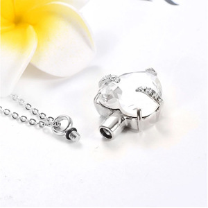 Luxe <span class=keywords><strong>En</strong></span> Acier Inoxydable Pierre De Naissance Cercueil Collier Amour Verre Cremains Pendentif Urne Commémorative pour Parents Animaux Élégant - Product Image 3