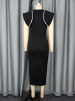 Nouvelle robe midi élégante décontractée pour femmes grandes tailles, robe sans manches à sequins, style empire, pour l'été