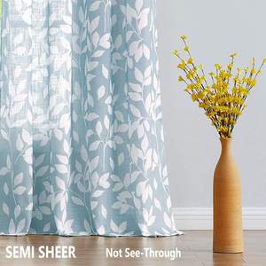 Dernière conception de <span class=keywords><strong>rideaux</strong></span> d'impression de feuilles de voile transparent à œillets pour fenêtres salon chambre à coucher - Product Image 5