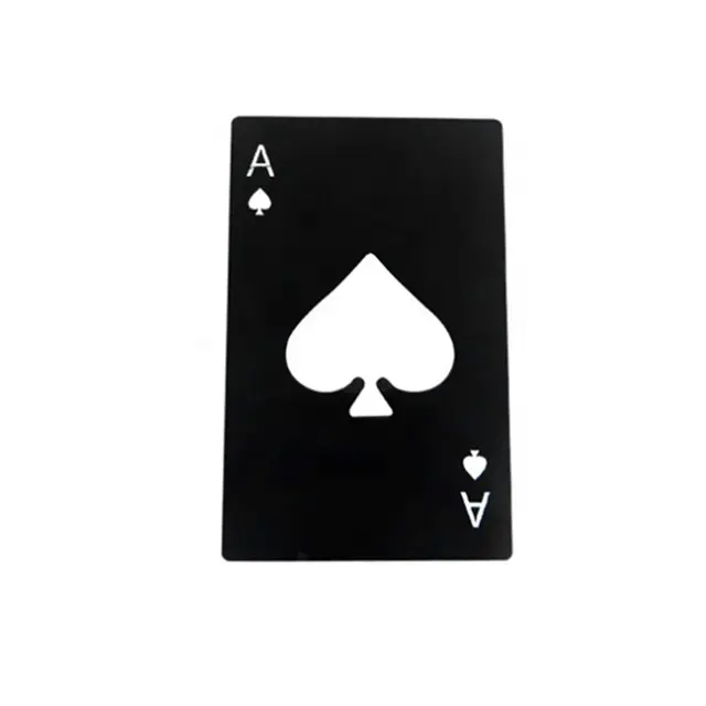 Novo estilo de jogo de pôquer Ace of Spades, ferramenta para abrir garrafas de cerveja e refrigerantes, cartão de pôquer Ace, presente para abrir garrafas