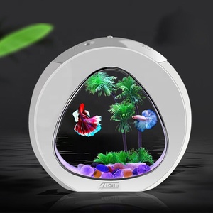 Nuovo Modello di Acquario in Acrilico Bianco con Pompa d'Acqua, Filtrazione a Spugna, Illuminazione LED, per Soggiorno e Ufficio, Piccola Vasca per Pesci da Scrivania - Product Image 5