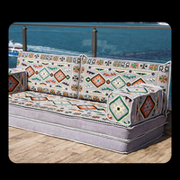 Ensemble de canapés au sol de style turc, motif Kilim bohème, banc rembourré pour salon