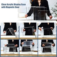 Boîte de rangement pour chaussures en acrylique de grande taille, anti-poussière, empilable, avec porte magnétique, pour placard, organisateur pour portefeuille, livre, lot de 6