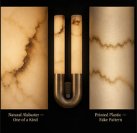 Applique Murale Moderne en Albâtre, Lampe Murale LED en Cuivre, Style Minimaliste et Luxueux, Idéale pour Salon, Chambre et Hôtel