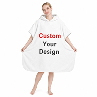 Poncho-couverture imprimé par sublimation 320 g/m², sans MOQ, en polaire douce et épaisse, confortable, surdimensionné, avec logo personnalisé