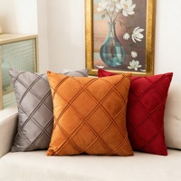 Housse de coussin en velours néerlandais 3D simple, style Ins, luxe léger, haut de gamme, pour décoration de salon, modèle de coussin de canapé à carreaux