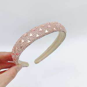 Moda Super Flash triángulo cristal Rhinestone borla tela diadema lujo <span class=keywords><strong>esponja</strong></span> lavado cara accesorios para el cabello niñas - Product Image 2