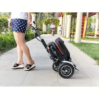 Mini Scooter électrique pliable et Portable pour personnes handicapés, trottinette à 3 roues, Double siège