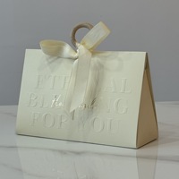 En stock, boîte cadeau pliante haut de gamme avec poignée en bois |   Dossiers avec revêtement UV, emballage en papier épais pour bijoux, cadeaux, faveurs de fête