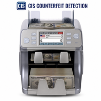 Compteur de billets professionnel double CIS avec poche de rejet, trieur de monnaie à écran tactile 4,3 pouces pour les audits bancaires, 208C 1200 pièces/min