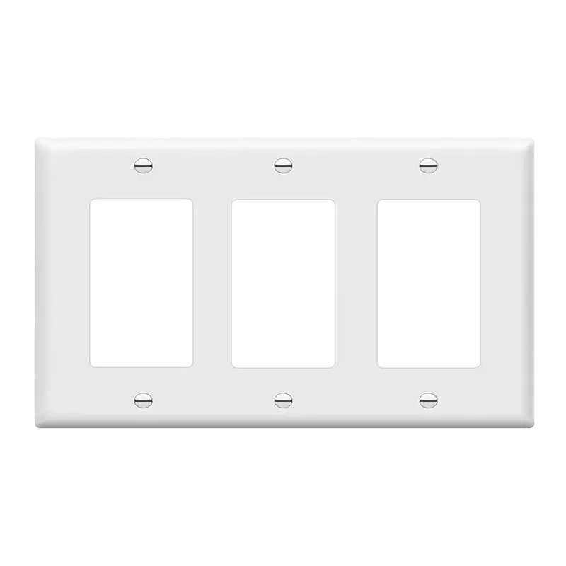 Декоративный выключатель света или розетка, настенная пластина, глянцевая отделка, размер 3-х C660R3-W, белая со светодиодным декором, гостиная