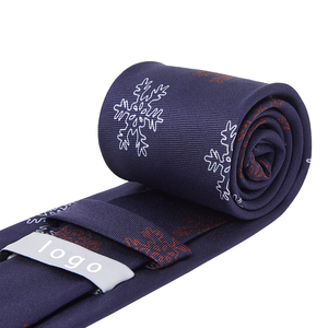 Ensemble de deux cravates classiques joyeux Noël flocon de neige pour hommes 100% Pure <span class=keywords><strong>soie</strong></span> impression numérique Style décontracté Sublimation cravates - Product Image 6