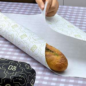 Papier alimentaire imperméable et résistant à la graisse, recyclable, avec logo personnalisé imprimé, pour emballer les sandwichs, les hamburgers, les gâteaux, biodégradable, sûr et rapide - Product Image 4