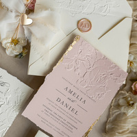 Élégantes invitations de mariage personnalisées écologiques en papier couché moderne avec gaufrage 3D, carte RSVP et enveloppe, pour remise de diplôme et anniversaire