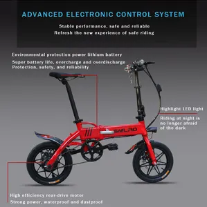 مصنع الجملة سبائك الألومنيوم 14 بوصة واحدة سرعة دراجة كهربائية قابلة للطي قابلة للطي ebike للبالغين