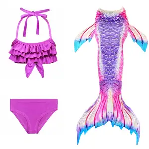 Frete grátis nova chegada OEM Kids Bikini 3 PCS/Sets Mermaid Swimming Tail Girls Swim Suit
