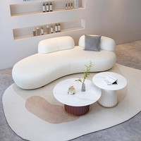 Kleines Dreisitzer-Sofa Moderner Leinenbezug Nordisches Luxusdesign für Hotel & Villa Weißes Sofa