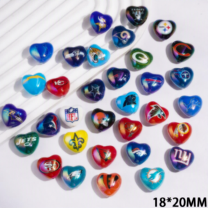 Cuentas acrílicas con recubrimiento UV de la serie de equipos de fútbol americano para manualidades, pulseras, llaveros y bricolaje, venta al por mayor - Product Image 2