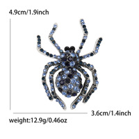 Broche araignée en strass pour femmes, bijoux en alliage métallique, broches pour vêtements féminins