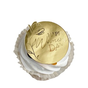 ตกแต่งเค้กอะคริลิคสีชมพูรูปดอกไม้พร้อมข้อความสุขสันต์วันแม่ สำหรับตกแต่งเค้กวันเกิดและวันครบรอบ - Product Image 4