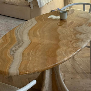<span class=keywords><strong>Tavolo</strong></span> da Pranzo Ovale di Alta Gamma in Marmo Naturale con Base Artistica Integrata, Arredamento per Casa/Hotel - Product Image 6
