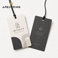 Étiquettes APEX personnalisées avec logo imprimé, étiquettes volantes en papier pour vêtements, étiquettes personnalisées pour vêtements, étiquettes volantes sur mesure pour vêtements