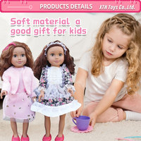Poupées en vinyle pour bébés en silicone de 18 pouces avec des yeux simulés en 3D, mini jouets doux pour filles