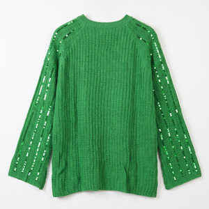 Suéter de Algodón para <span class=keywords><strong>Mujer</strong></span> al por Mayor, Color Sólido, Manga Larga, Tejido, Básico, Liso, Suave, Elegante - Product Image 3