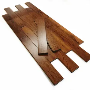 Pavimenti in legno massello di teak con superficie raschiata a mano da 6 pollici di larghezza