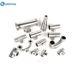 SANTHAI Marque Sanitaire SS304 SS316L En Acier Inoxydable SMS,3A, Dn25 Tri Pince/Soudure, filetage à 90 degrés de Coude De Tuyau de bonne qualité - Product Image 6