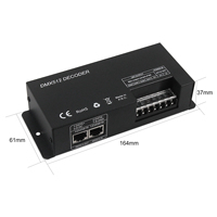Decodificador RGBW DMX 512 de 4 canales para iluminación de escenario Controlador RJ45 con fuente de luz LED