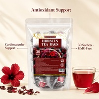 Sachets de thé Hibiscus 30 unités – Antioxydant et Soutien Cardiovasculaire – Tisane 60g Yuzetang – Durée de conservation 18 mois