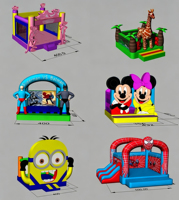 Castillo inflable personalizado, tamaño, color, logotipo, temas de dibujos animados disponibles para personalización. Casa Inflable de PVC de 0.55mm para Niños