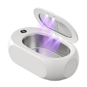 Nettoyeur ultrasonique UV 600 ml pour bijoux et lunettes, 45 kHz avec source d'alimentation électrique UVC, temps de nettoyage réglable 600 s - Product Image 1