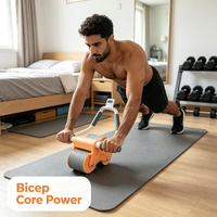 Rodillo Abdominal para Ejercicios en Interiores para Adultos, con Rebote Automático, Herramienta para el Hogar para Reducir la Cintura y Fortalecer los Abdominales