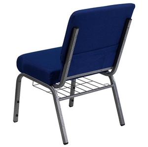 Sillas de Teatro Tapizadas al Por Mayor a Precio de Fábrica, Tela Azul Marino, Patas de Metal, Sillas para Iglesia - Product Image 4