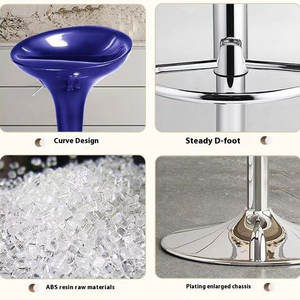 <span class=keywords><strong>Taburete</strong></span> de Bar de Altura Ajustable Giratorio de 360 Grados de Plástico ABS, Diseño Moderno para Comedor, Sala de Estar, Uso Comercial - Product Image 5