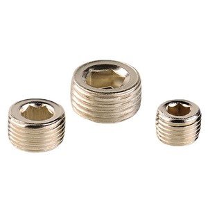 DK Brass Threaded Flared Plugs Nickel Plated Hydraulic Pipe Caps 1 Inch Custom Made Connector Parts - Product Image 1