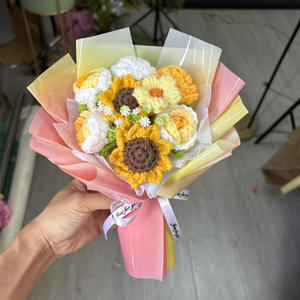 Regali Personalizzati Creativi, Fiori di Girasole Lavorati a Mano, Nuovi Regali Creativi in Lana e Cotone per Matrimoni e Compleanni, Artificiali - Product Image 5