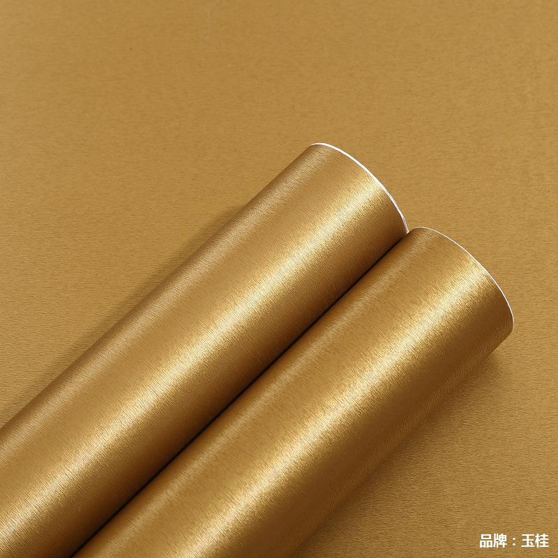 UDK Thicken Brushed Gold Metallic Design Wall Paper PVC Adhesive Decorative Film