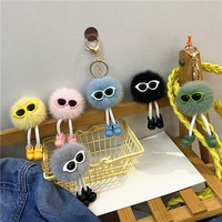 Nouveauté 2026 : Porte-clés créatif en peluche en forme de balle, mignon, style dessin animé 3D, breloque de sac, pendentif pour clé de voiture, cadeau, pendentif de valise, vente en gros