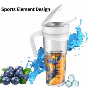 Licuadora Portátil de 16 Oz para Gimnasio, Tipo C, Recargable, para Batidos, con Pajita y Cepillo - Product Image 2