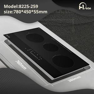 Table de cuisson plate 3 brûleurs hybride infrarouge et induction, cuisinière à induction encastrable intelligente - Product Image 6