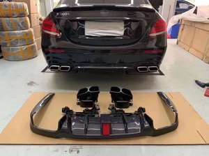 Diffusore in vera fibra di carbonio per Mercedes Benz <span class=keywords><strong>W213</strong></span> E Cclass E63 E43 <span class=keywords><strong>Amg</strong></span> E400 Sport 4 porte 2016-2020 <span class=keywords><strong>W213</strong></span> diffusore paraurti posteriore - Product Image 2