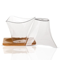 Gobelet à gâteau en plastique triangulaire compostable de 186 ml, mini gobelet à dessert, mini gobelet à pudding réutilisable
