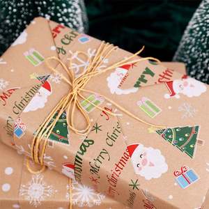 High Quality Wholesale 80g 43*300cm <b>Christmas</b> Kraft Packaging Paper Gift Wrapping Paper - Product Image 5