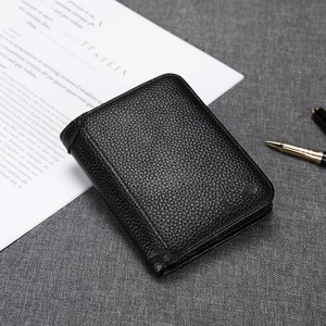 Portefeuille court décontracté pour homme en cuir de vachette pleine fleur, style fin, multifonctionnel, porte-cartes et permis de conduire intégré - Product Image 2