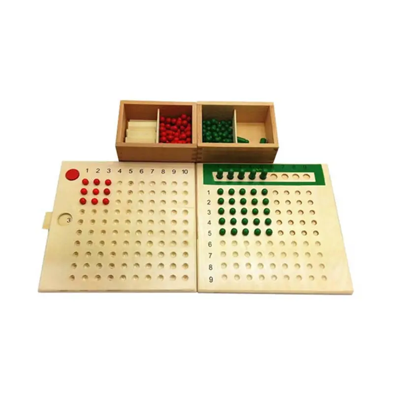 מונטסורי כפל וחילוק לוחות עץ מתמטיקה למידה חומר העץ לילדים בגיל רך צעצועים חינוכיים